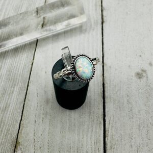 Lab Opal Sterling Silver Ring